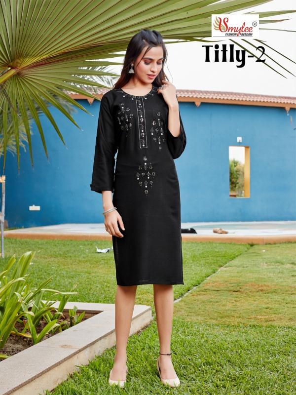 Smylee Titly-2 Designer Rayon Embroidery Kurti 